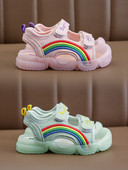 Ikdienas bērnu sandales meitenēm ar krāsainiem izšuvumiem un uzlīmēm