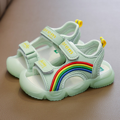 Ikdienas bērnu sandales meitenēm ar krāsainiem izšuvumiem un uzlīmēm