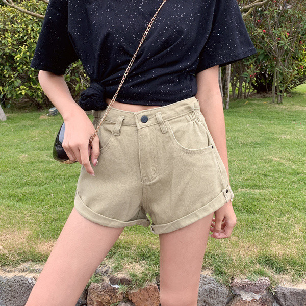 Sieviešu īsie džinsi ar augstu vidukli un izmēru līdz 5XL