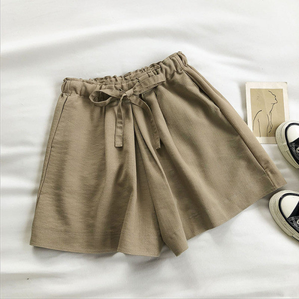 Pantaloni casual dama cu cravate si talie elastica