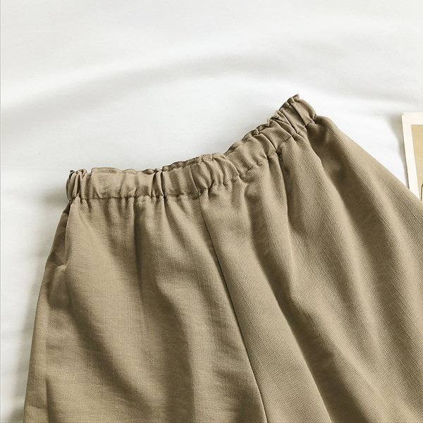 Pantaloni casual dama cu cravate si talie elastica