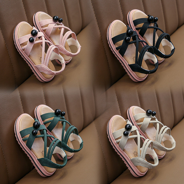 Sandale casual pentru copii pentru fete cu decor metalic