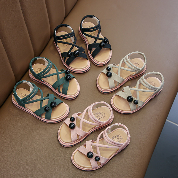 Sandale casual pentru copii pentru fete cu decor metalic