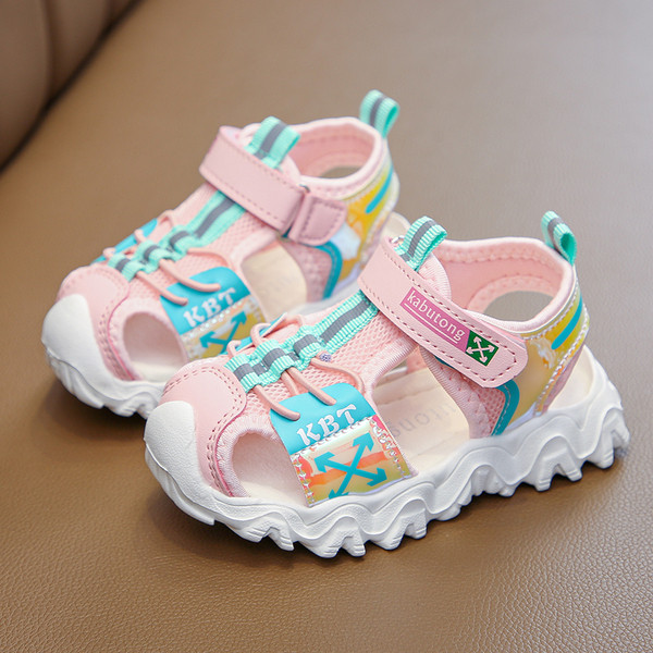 Sandale sport copii pentru fete cu autocolante