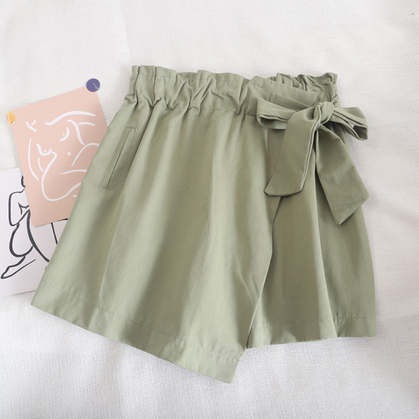 Ikdienas sieviešu bikses ar elastīgu jostasvietu un saites