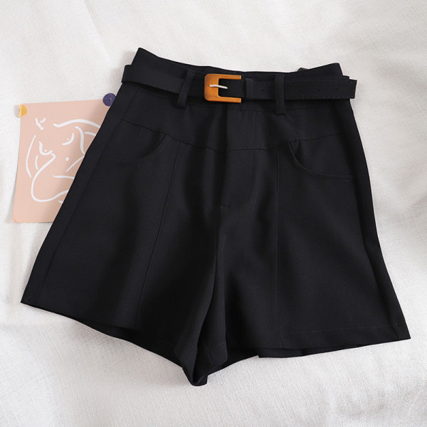 Къси дамски панталони ретро стил с колан