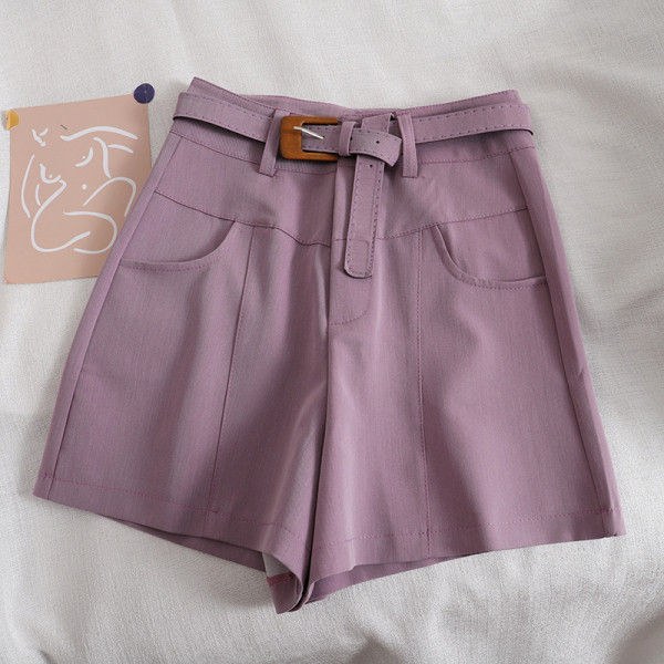 Къси дамски панталони ретро стил с колан