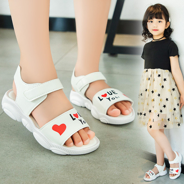 Mūsdienīgas bērnu sandales meitenēm ar uzrakstu