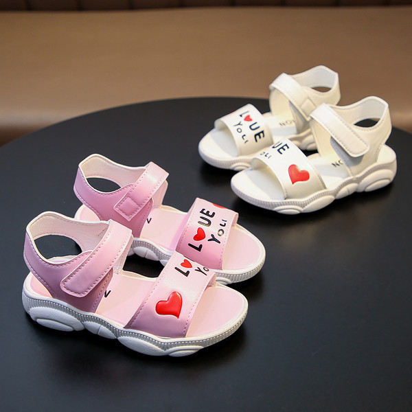 Mūsdienīgas bērnu sandales meitenēm ar uzrakstu