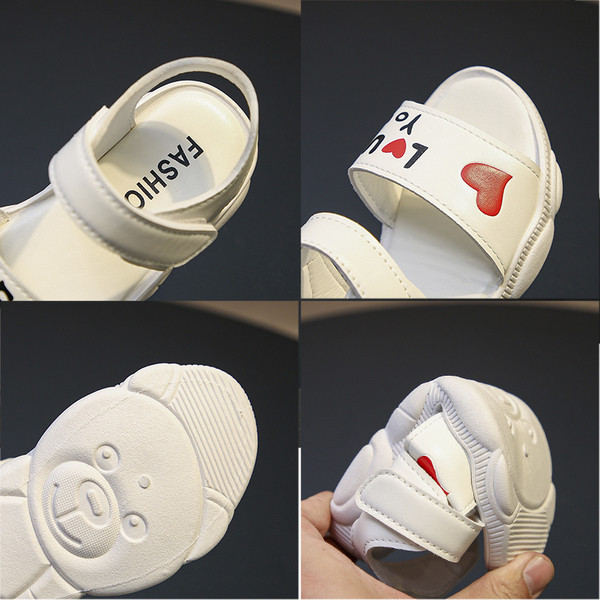 Mūsdienīgas bērnu sandales meitenēm ar uzrakstu