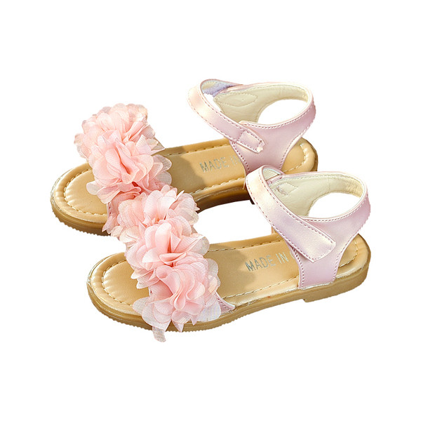 Mūsdienīgas bērnu sandales meitenēm ar plakanām zolēm