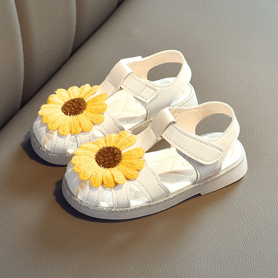Mūsdienīgas bērnu sandales meitenēm ar ziedu