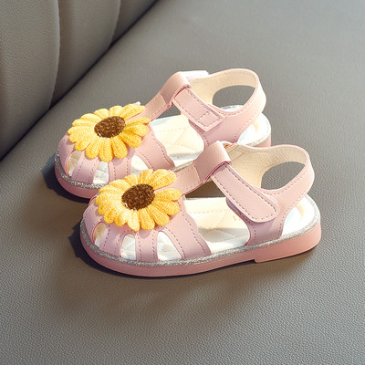 Mūsdienīgas bērnu sandales meitenēm ar ziedu