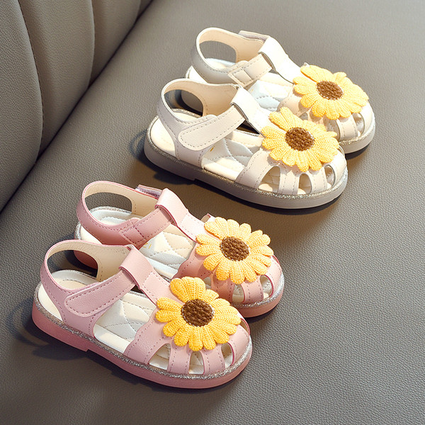 Mūsdienīgas bērnu sandales meitenēm ar ziedu