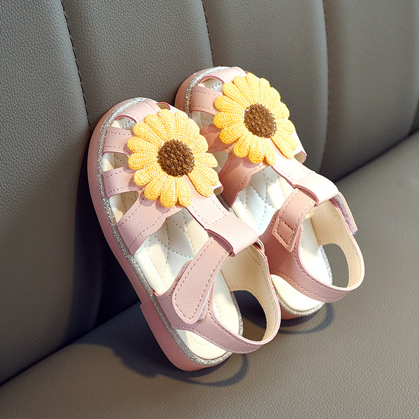 Mūsdienīgas bērnu sandales meitenēm ar ziedu