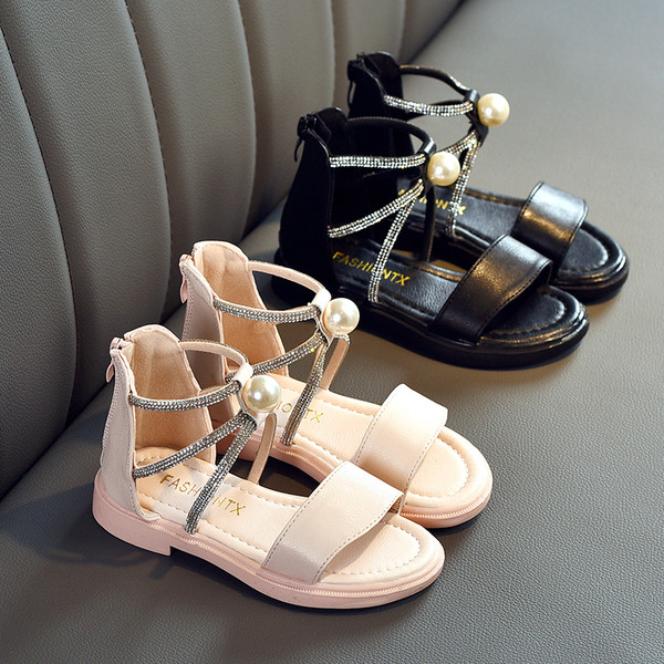 Sandale moderne pentru copii pentru fete cu pietre și perle