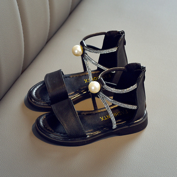Sandale moderne pentru copii pentru fete cu pietre și perle