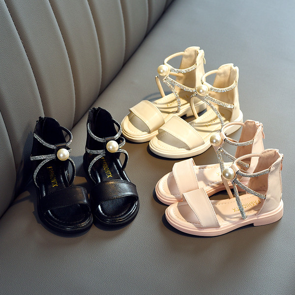 Sandale moderne pentru copii pentru fete cu pietre și perle