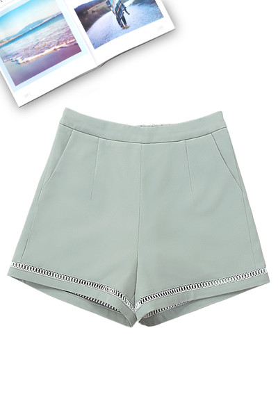 Pantaloni scurți de șifon de damă cu talie înaltă