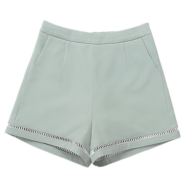 Pantaloni scurți de șifon de damă cu talie înaltă