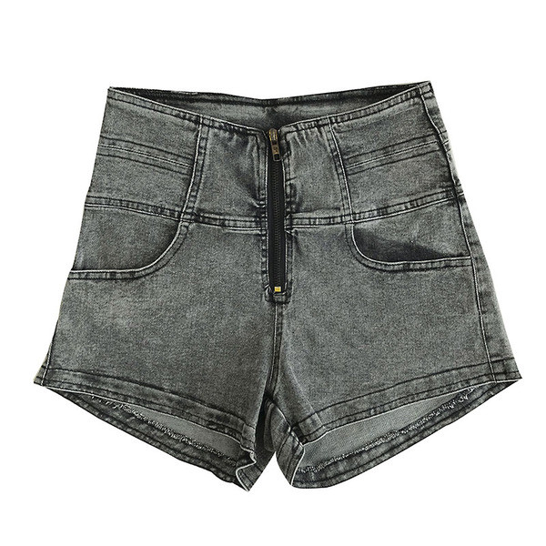 Pantaloni scurți moderni cu fermoar și talie înaltă