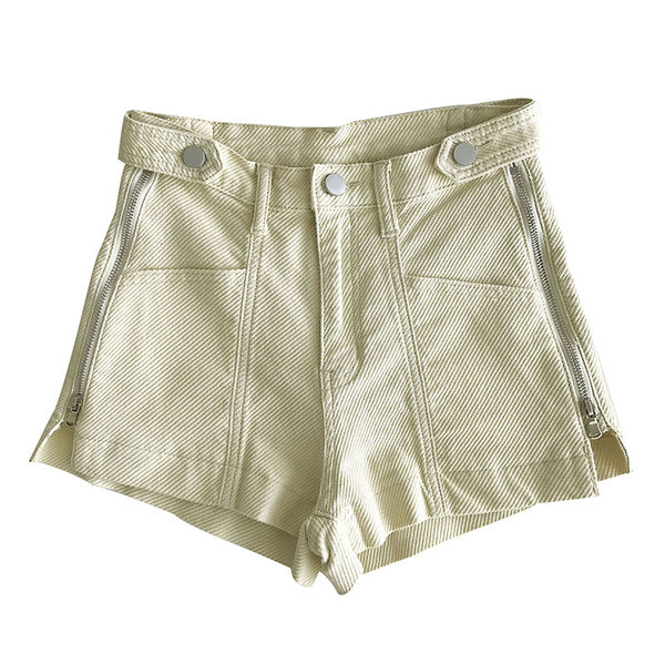 Női rövidnadrág cipzárral és gombbal
