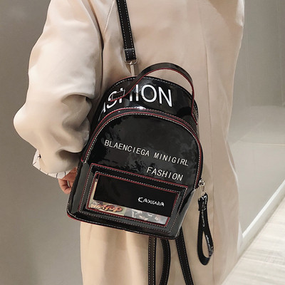 Rucsac de damă la zi, cu inscripții și buzunar