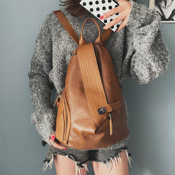 Sieviešu ikdienas mugursoma no eko ādas