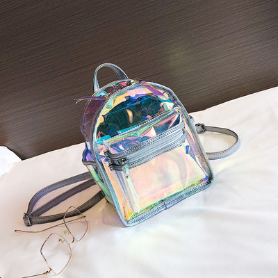 Sieviešu moderna mugursoma ar spīdīgu efektu