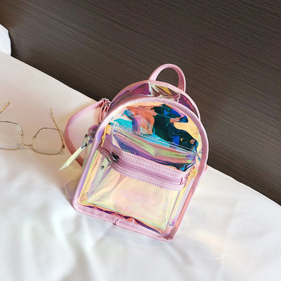 Sieviešu moderna mugursoma ar spīdīgu efektu