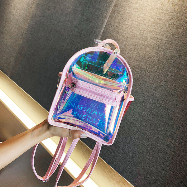 Sieviešu moderna mugursoma ar spīdīgu efektu