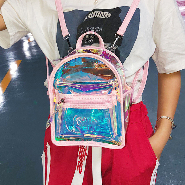 Sieviešu moderna mugursoma ar spīdīgu efektu