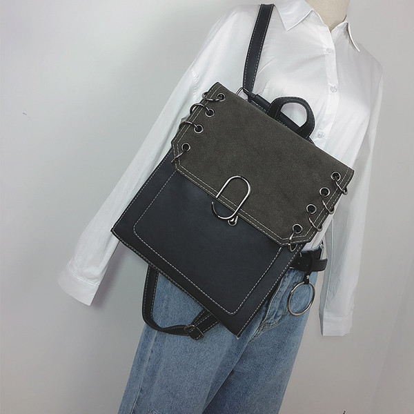 Ikdienas sieviešu mugursoma ar metāla elementiem