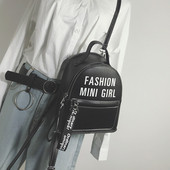 Sieviešu moderna mini mugursoma ar uzrakstiem