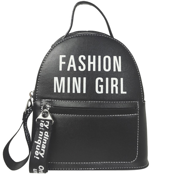 Sieviešu moderna mini mugursoma ar uzrakstiem