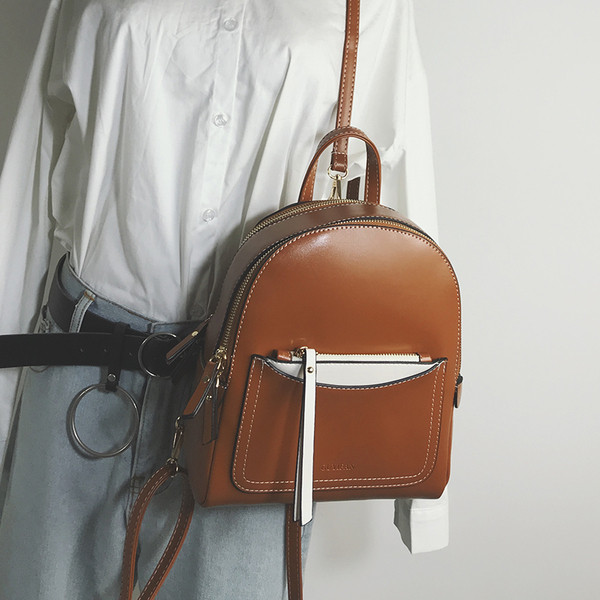 Jelenlegi női hátizsák zsebbel és cipzárral