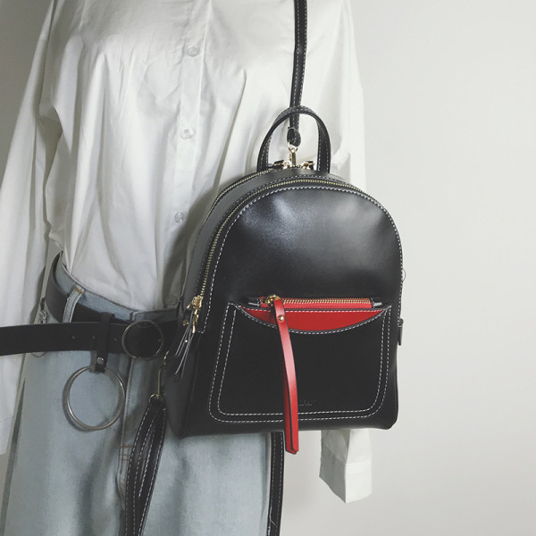 Jelenlegi női hátizsák zsebbel és cipzárral