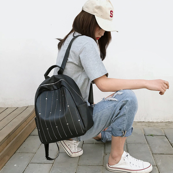 Rucsac de damă de zi cu zi cu pietre decorative