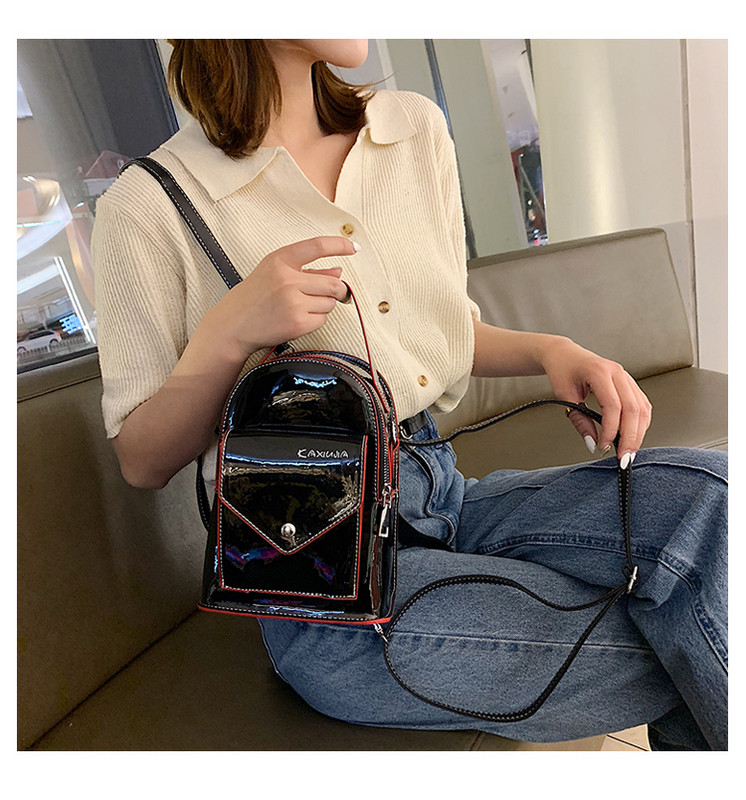 Moderna sieviešu mini mugursoma ar priekšējo kabatu