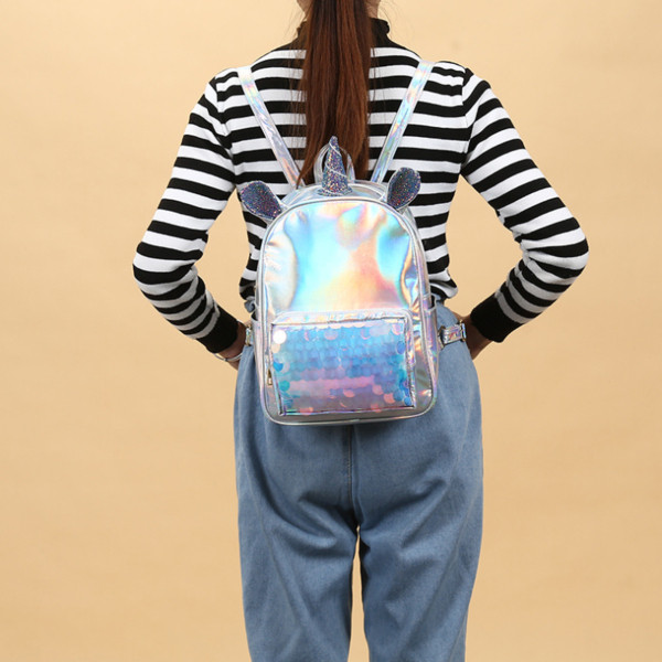 Rucsac de zi cu zi pentru femei cu paiete și elemente 3D