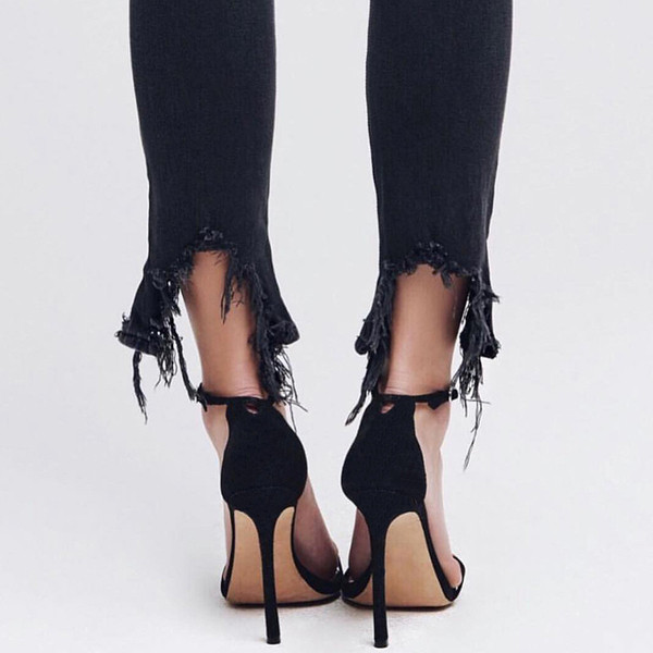 Sandale elegante de dama cu toc inalt de 11 cm