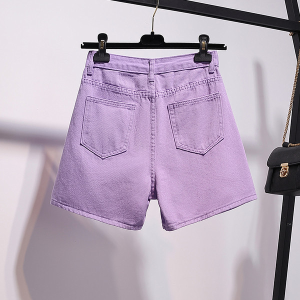 Īsi sieviešu džinsi ar augstu vidukli un izmēru līdz 5XL