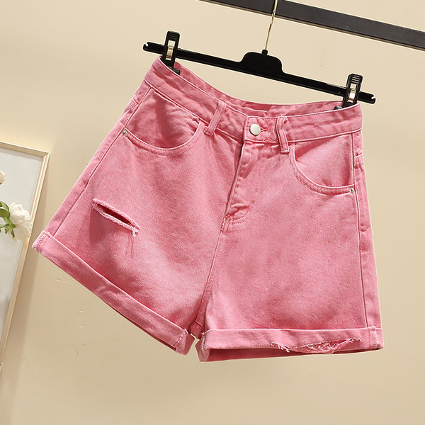 Ежедневни къси дънки с висока талия и скъсани мотиви