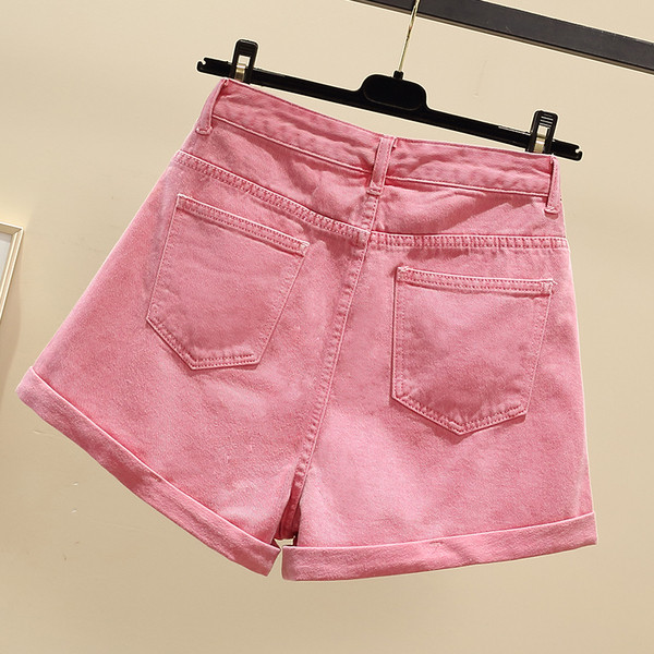 Ежедневни къси дънки с висока талия и скъсани мотиви