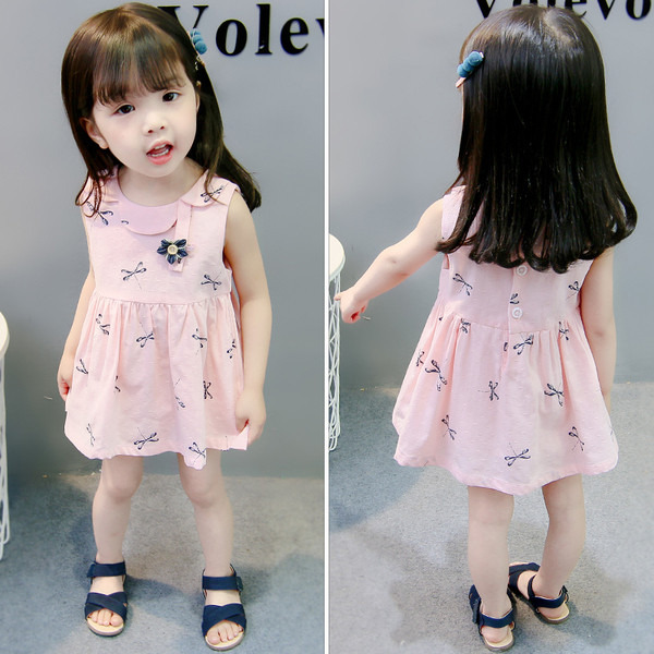 Vabaaja ovaalse kaelusega lastekleit