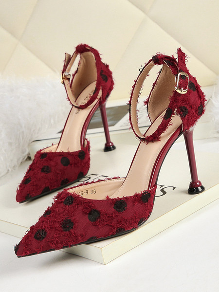 Sandale de dama elegante model ascutit cu bareta la glezna