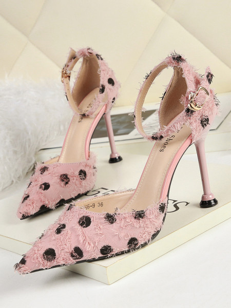 Sandale de dama elegante model ascutit cu bareta la glezna