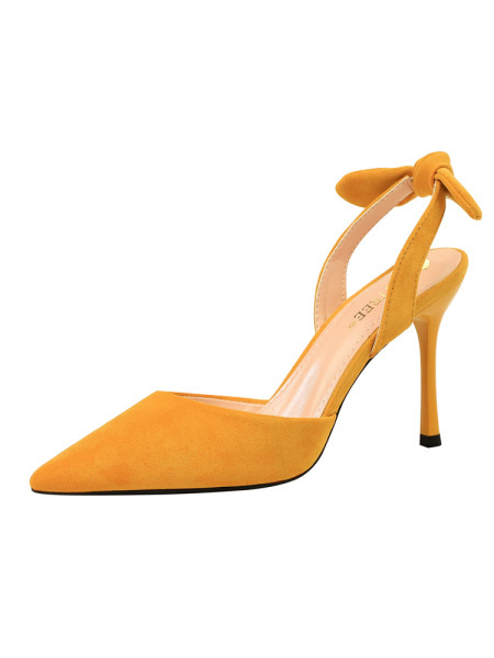 Sandale dama din piele intoarsa model ascutit cu toc subtire