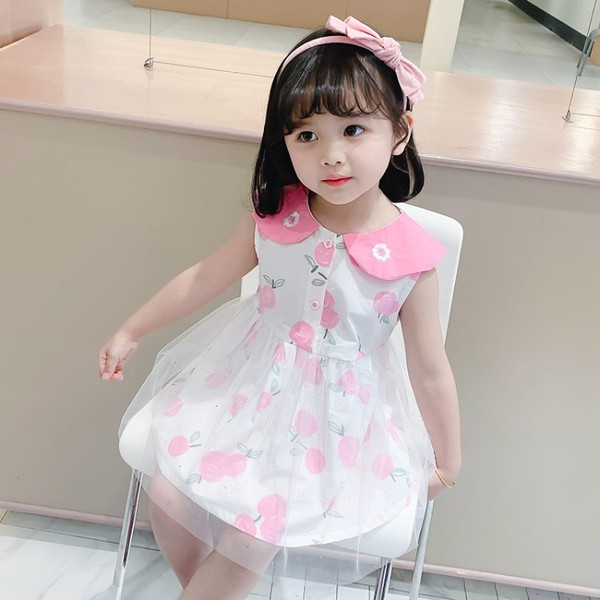 Moderna bērnu kleita ar apkakli un pogām