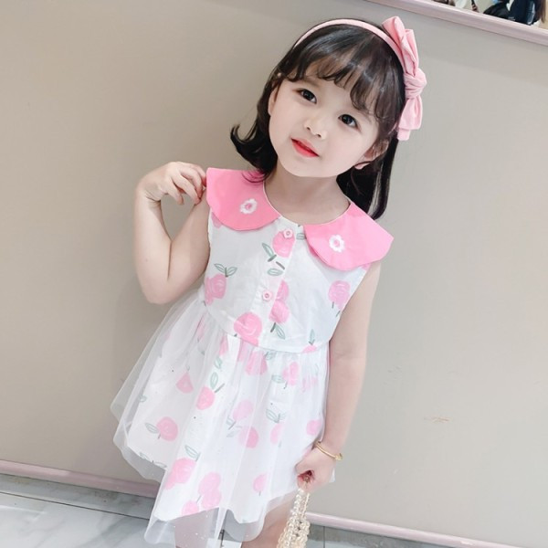 Moderna bērnu kleita ar apkakli un pogām